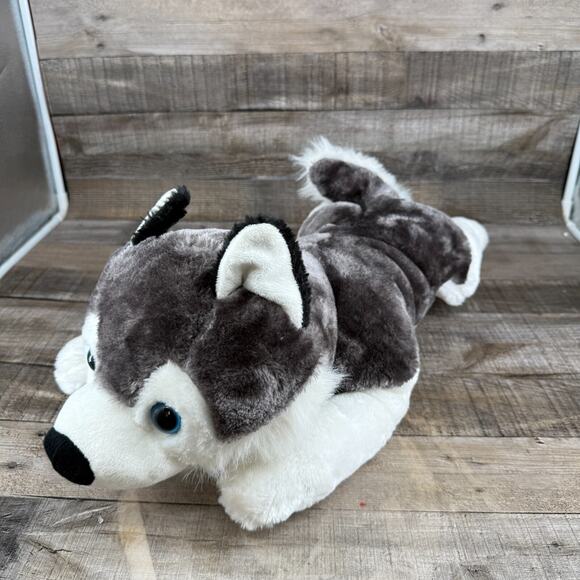 Husky Stuffed Animal Puppy Dog Large Laying Plush Pal Calplush - Picture 1 of 12